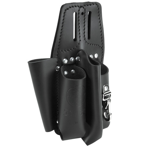 Tool Belts | Klein Tools 5118C Black Leather Tool Pouch for Belts image number 0