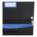 Storex 61314U01C 14.75 in. x 18.25 in. x 26 in. Two Drawer Mobile Filing Cabinet - Black/Blue image number 3