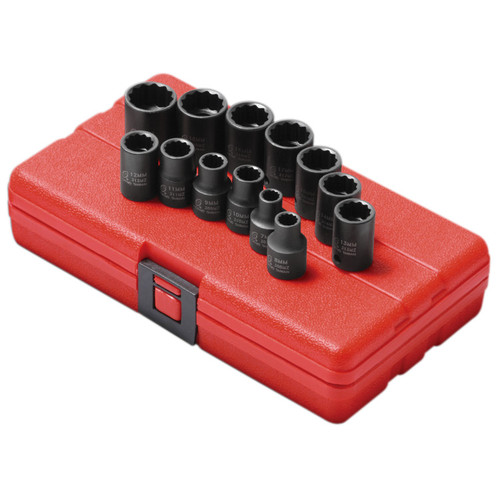 Sunex 3675 13-Piece 3/8 in. Drive 12-Point Metric Impact Socket Set image number 0