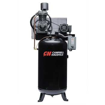 PRODUCTS | Campbell Hausfeld 7.5 HP Two-Stage 80 Gallon Oil-Lube 3 Phase Stationary Vertical Air Compressor