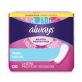 Always 10796 Thin Daily Panty Liners, Regular, 120/pack, 6 Packs/carton image number 0