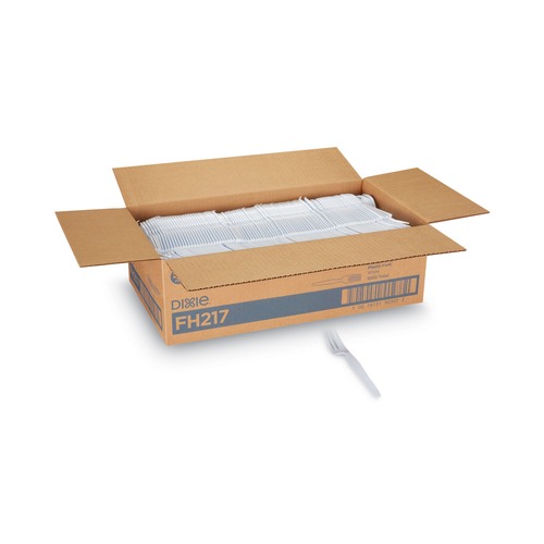 New Arrivals | Dixie FH217 Heavyweight Plastic Forks - White (1000-Piece/Carton) image number 0