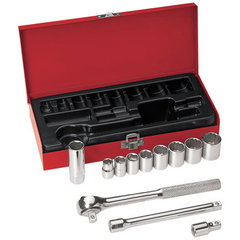 Klein Tools 65504 12-Piece 3/8 in. Drive Socket Wrench Set