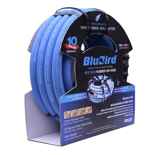 Air Hoses and Reels | BluBird BB1225 BluBird 1/2 in. x 25 ft. Rubber Air Hose image number 0