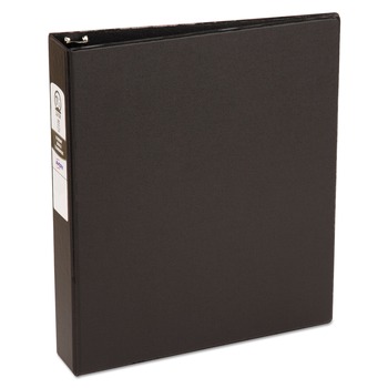 Avery 03401 Economy 1.5 in. Capacity 11 in. x 8.5 in. 3 Ring Non-View Binder with Round Rings - Black