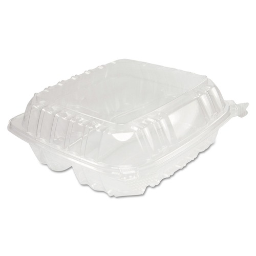  | Dart C90PST3 8-1/4 in. ClearSeal Hinged-Lid Plastic Containers - Clear (125/Pack) image number 0