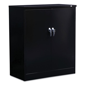 Alera ALECM4218BK Assembled 36 in. x 18 in. High Storage Cabinet with Adjustable Shelves - Black