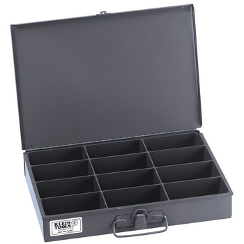 Klein Tools 54437 9.75 in. x 13.313 in. x 2 in. 12 Compartment Storage Box - Mid-Size