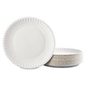  | AJM Packaging Corporation AJM CP9GOEWH Gold Label Coated Paper Plates, 9 in. Diameter White (10 Packs/Carton, 100/Pack) image number 1