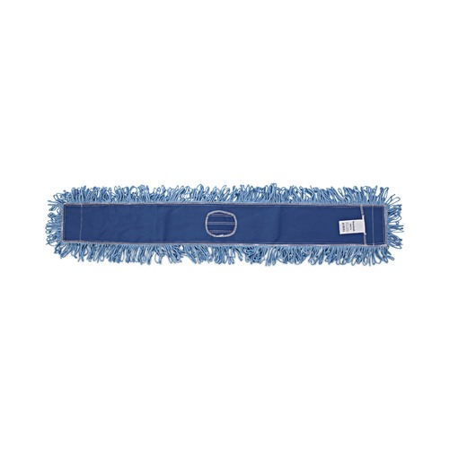 Mops | Boardwalk BWK1148 Cotton/Synthetic Blend 48 in. x 5 in. Dust Mop Head - Blue image number 0