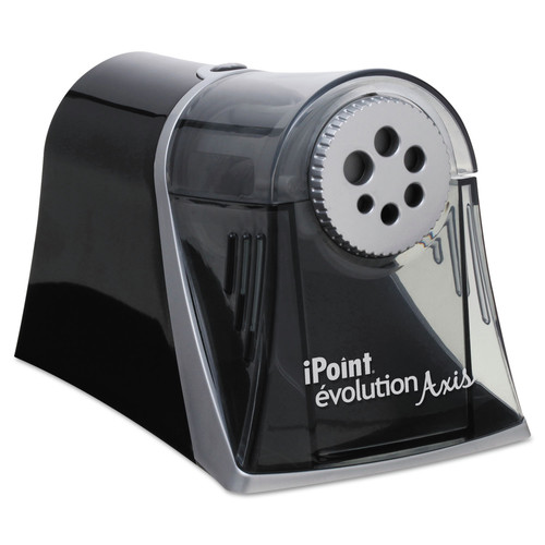 Westcott 15509 5 in. x 7.5 in. x 7.25 in. AC-Powered iPoint Evolution Axis Pencil Sharpener - Black/Silver image number 0