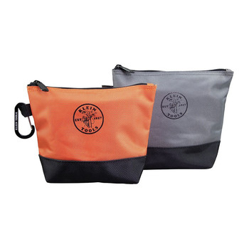 Klein Tools 55470 2-Piece Stand-Up Zipper Tool Bag Set - Orange/Black, Gray/Black