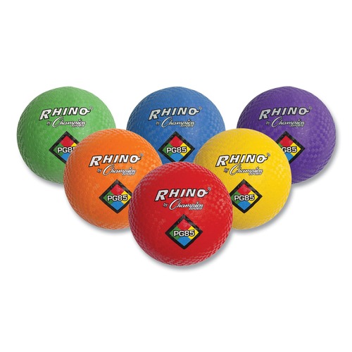 Outdoor Games | Champion Sports PGSET 8.5 in. Playground Balls - Assorted Colors (6/Set) image number 0