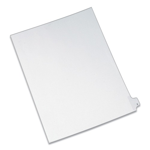 New Arrivals | Avery 82188 Preprinted Legal Exhibit 26-Tab 'Z' Label 11 in. x 8.5 in. Side Tab Index Dividers - White (25-Piece/Pack) image number 0