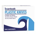 Boardwalk BWK KNIFEMWPS Mediumweight Polystyrene Cutlery Knife - White (100-Piece/Box) image number 0