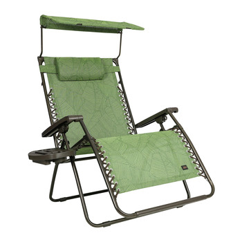Bliss Hammock GFC-467WGB Bliss Hammock GFC-467WGB 360 lbs. Capacity 30 in. Zero Gravity Chair with Adjustable Sun-Shade - X-Large, Green Banana Leaf