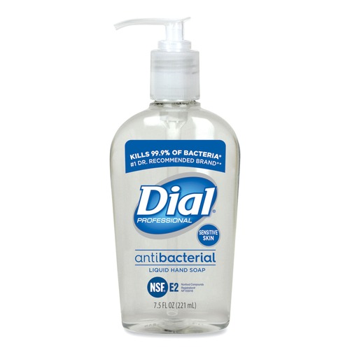 Dial Professional DIA 82834 7.5 oz. Bottle Antimicrobial Liquid Hand Soap For Sensitive Skin - Floral Scent (12-Piece/Carton) image number 0