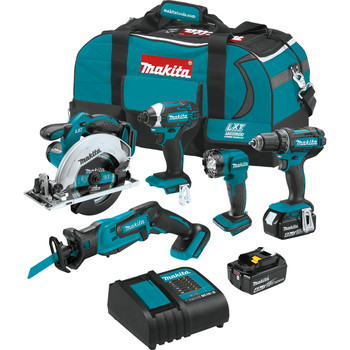 LIMITED TIME DISCOUNTS | Makita XT510SM 18V LXT Lithium-Ion Cordless 5-Tool Combo Kit (4 Ah)