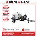 Simpson 95001 Trailer 3800 PSI 3.5 GPM Cold Water Mobile Washing System Powered by HONDA image number 4