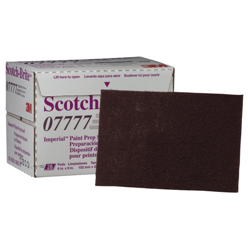 3M 7777 Scotch-Brite Imperial Paint Prep Scuff Pad Maroon 9 in. x 6 in. (20-Pack) image number 0