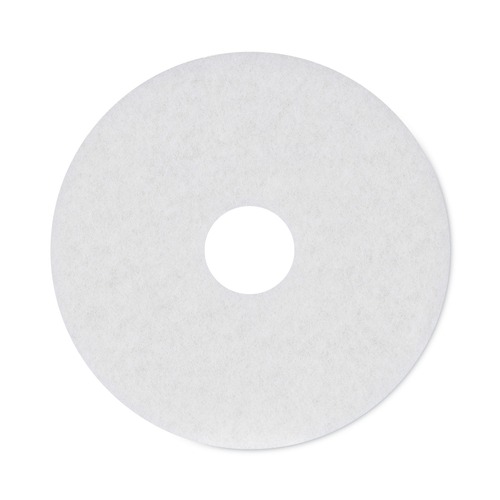 Cleaning and Janitorial Accessories | Boardwalk BWK4015WHI 15 in. Polishing Floor Pads - White (5-Piece/Carton) image number 0