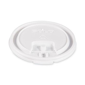 Dart LB3101-00007 10 oz. Lift Back and Lock Tab Cup Lids - White (100/Sleeve, 10 Sleeves/Carton)