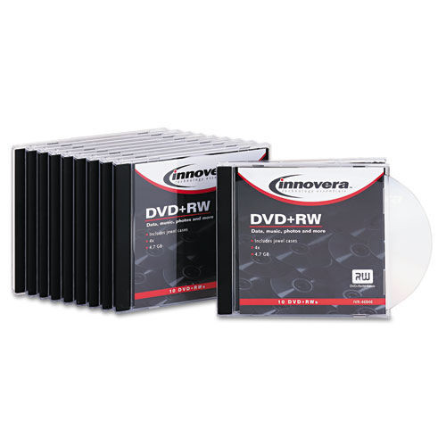 test | Innovera IVR46846 4.7 GB 4X Slim Jewel Case DVDplusRW Rewritable Disc - Silver (10/Pack) image number 0
