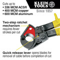 Cable and Wire Cutters | Klein Tools 63607 Ratcheting ACSR Cable Cutter image number 1
