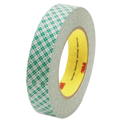 3M 410M 1 in. x 36 yds. Double Coated 3 in. Core Tissue Tape - White (1-Roll) image number 0