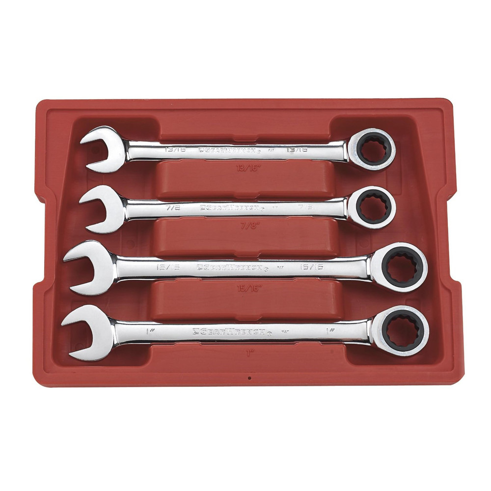 GearWrench 9309 4Piece SAE Jumbo Combination Ratcheting Wrench Set