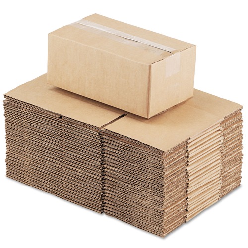 General Supply UFS1064 10 in. x 6 in. x 4 in. Fixed Depth Shipping Boxes - Brown Kraft (25/Bundle) image number 0