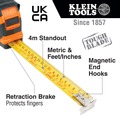 Tape Measures | Klein Tools 9375 7.5-Meter Magnetic Double-Hook Tape Measure image number 7