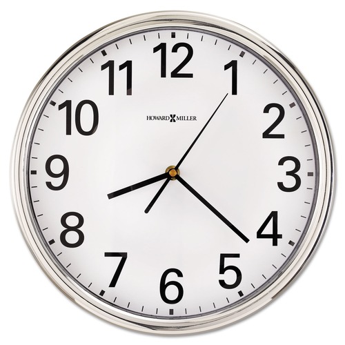 $99 and Under Sale | Howard Miller 625-561 Hamilton 12 in. Silver Frame Wall Clock image number 0