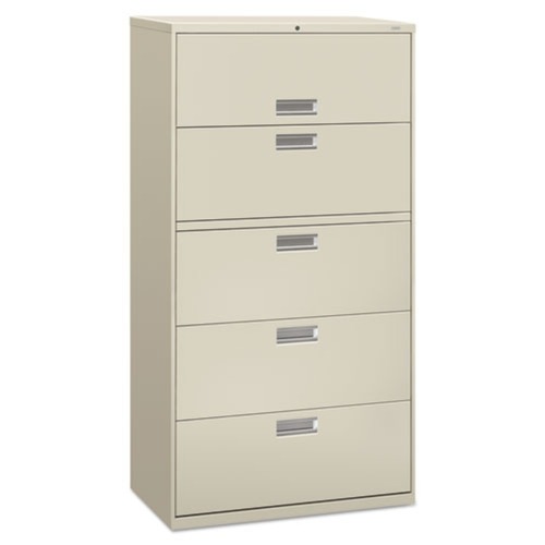  | HON H685.L.Q Brigade 600 Series 36 in. x 18 in. x 64.25 in. 5 Drawer Lateral File Cabinet - Light Gray image number 0