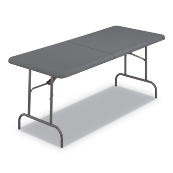 Iceberg 65467 IndestrucTable Classic 1200 lbs. Capacity 30 in. x 72 in. x 29 in. Bi-Folding Table - Charcoal