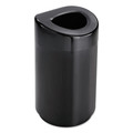 Safco 9920BL 30 gal. Open Top Round Steel Waste Receptacle - Black image number 1