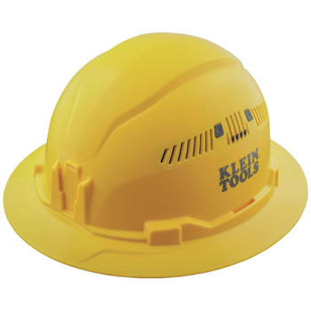 PROTECTIVE HEAD GEAR | Klein Tools 60262 Vented Full Brim Hard Hat - Yellow