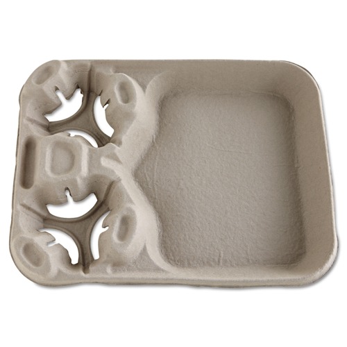 Cups and Lids | Chinet 20990 Strongholder 14.88 in. x 11.5 in. 2.6 in. Molded Fiber Cup/Food Trays - Beige (100-Piece/Carton) image number 0