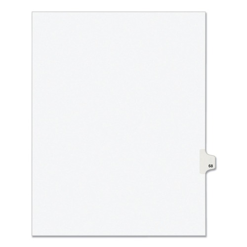 Avery 01068 Preprinted Legal Exhibit 10-Tab '68-ft Label 11 in. x 8.5 in. Side Tab Index Dividers - White (25-Piece/Pack) image number 0