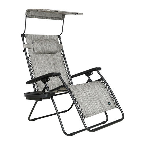 Bliss Hammock GFC-451WP Bliss Hammock GFC-451WP 360 lbs. Capacity 30 in. Zero Gravity Chair with Adjustable Sun-Shade - X-Large, Platinum image number 0
