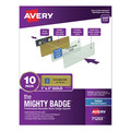Avery 71203 The Mighty Badge 1 in. x 3 in. Inkjet Printable Inserts Reusable Professional Name Badge System - Gold (10/Pack) image number 0