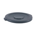 Boardwalk 1868184 Flat-Top Round Lids for 44 Gallon Waste Receptacles - Gray image number 0