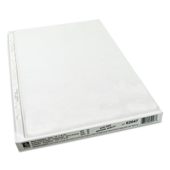 C-Line 62047 14 in. x 8 1/2 in. Heavyweight Poly Sheet Protectors - Clear (50/Box)