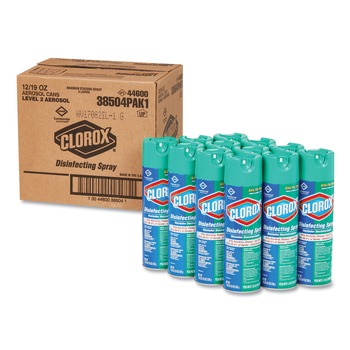 Clorox 38504 Disinfecting Spray, Fresh, 19 oz. Aerosol (12/Carton)