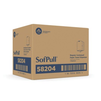 PRODUCTS | Georgia Pacific Professional 58204 SofPull 9.25 in. x 8.75 in. x 11.5 in. Center Pull Hand Towel Dispenser - Smoke