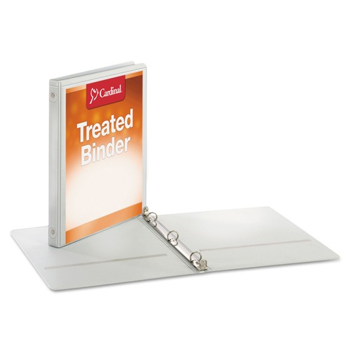 test | Cardinal 32250 11 in. x 8.5 in. 3 Rings, 0.5 in. Capacity, Treated Binder ClearVue Locking Round Ring Binder - White image number 0