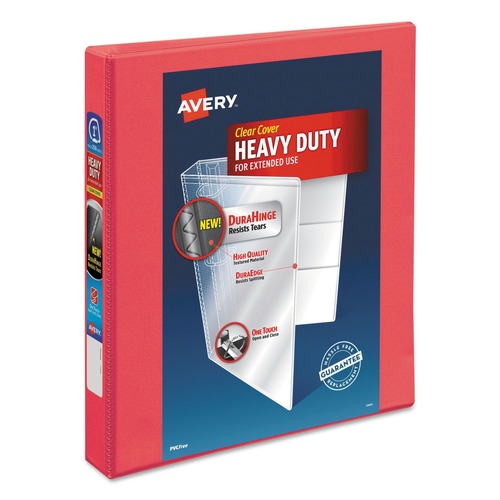 New Arrivals | Avery 17293 1 in. Capacity 11 in. x 8.5 in. 3 Ring Durable View Binder with DuraHinge and Slant Rings - Coral image number 0