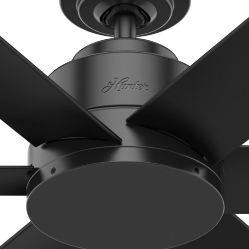 Hunter 59613 44 in. Kennicott Matte Black Outdoor Ceiling Fan with Wall