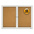 New Arrivals | Quartet 2124 Enclosed Cork Bulletin Board, Cork/fiberboard, 48-in X 36-in, Silver Aluminum Frame image number 1