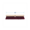 Brooms | Boardwalk BWK20318 Heavy Duty Maroon Polypropylene Bristle 18 in. Floor Brush Head image number 1